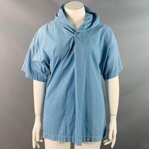 COMME des GARCONS Size XXL Blue Cotton Shawl Collar Casual Top